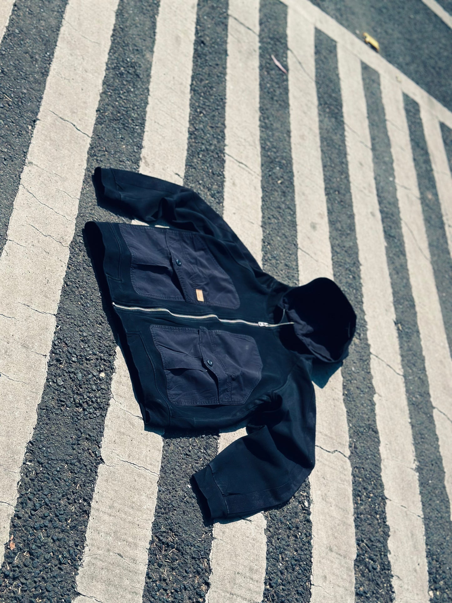 Black Utility Zip-Up Hoodie – Functional, Durable & Stylish