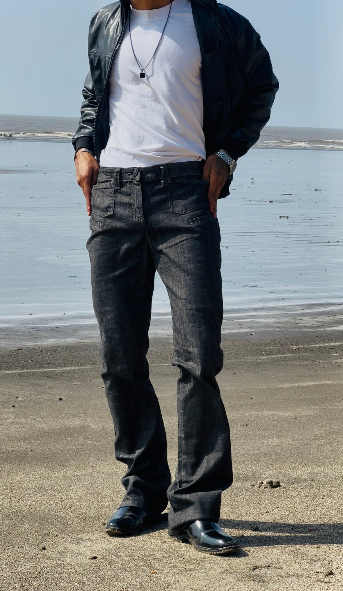 mens Q-Gar Leather jacket Outfit