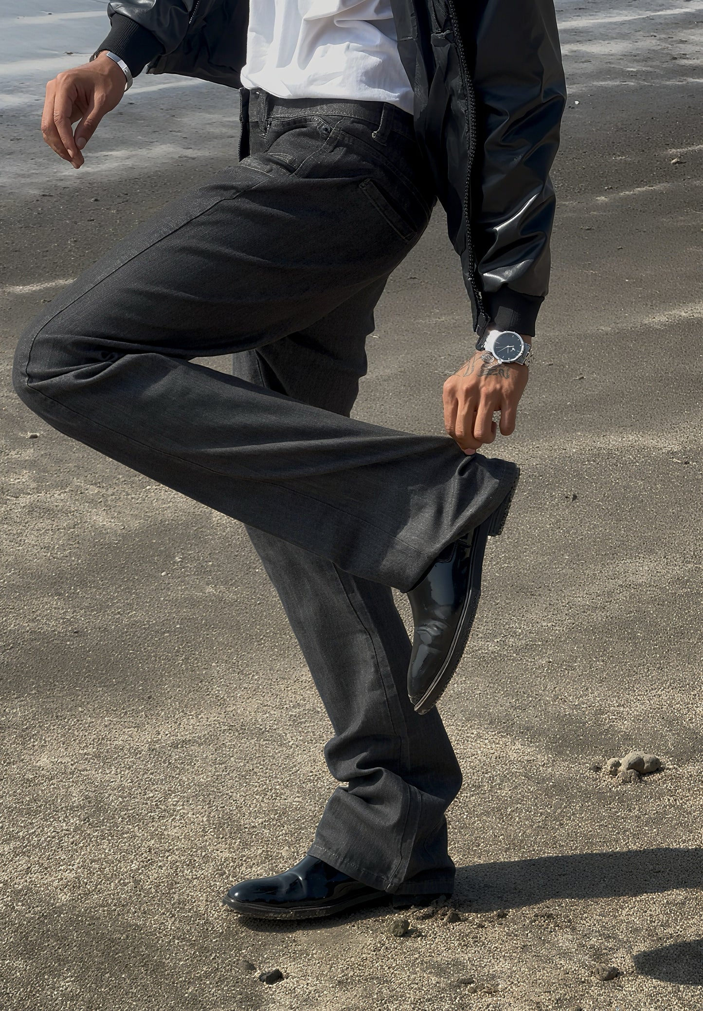 mens Q-Gar Leather jacket Outfit